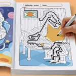 Labirinto Gioco Libro Miglioramento dello sviluppo cognitivo Formazione dell'attenzione Concentrazione specifica Puzzle Pagine colorate per età 3-8