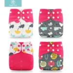Happyflute 2022 4 pz/set Lavabile Ecologico Pannolino di Stoffa Per Bambini Pannolino Ecologico Regolabile Pannolino Riutilizzabile Misura 0-2 anni 3-15 kg