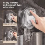 Organizer per mensola per doccia da bagno in acrilico con ventosa, portaoggetti trasparente per prodotti per la cura della pelle, scaffale per forniture da bagno