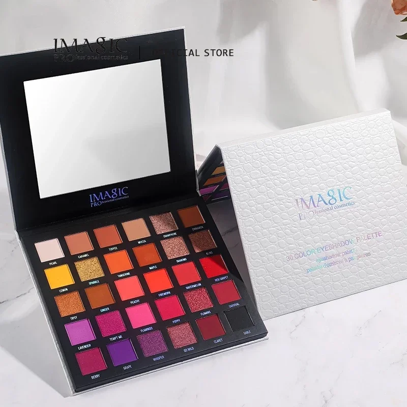IMAGIC 30 colori EyeShadow Pearlescent Makeup Glitter Pigment Smoky Eye Shadow Palette Waterproof Summer Swimming Cosmetic