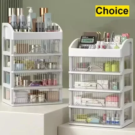 1pc cassetto organizzatore per trucco scatola di immagazzinaggio per trucco in plastica di grande capacità porta rossetto scatola di immagazzinaggio per forniture per ufficio di grande capacità