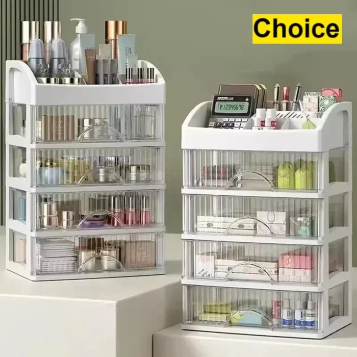 1pc cassetto organizzatore per trucco scatola di immagazzinaggio per trucco in plastica di grande capacità porta rossetto scatola di immagazzinaggio per forniture per ufficio di grande capacità