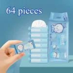 64 pezzi monouso super mini salviette umidificate portatile piccolo pacchetto estrazione salviette per la pulizia delle mani e della bocca materiale scolastico per la casa - Image 2