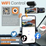 Dash Cam doppia fotocamera WIFI 1080P per auto, anteriore e interna, telecamera per auto con visione notturna IR, registrazione in loop, DVR per auto grandangolare - Image 2